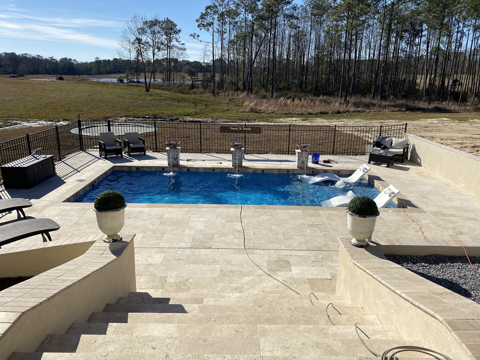 Lagoon-Style Pool with Waterfall - Slidell